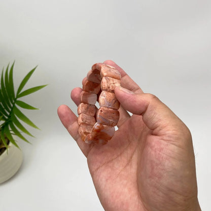 Natural Pink Agate Nugget Bracelet