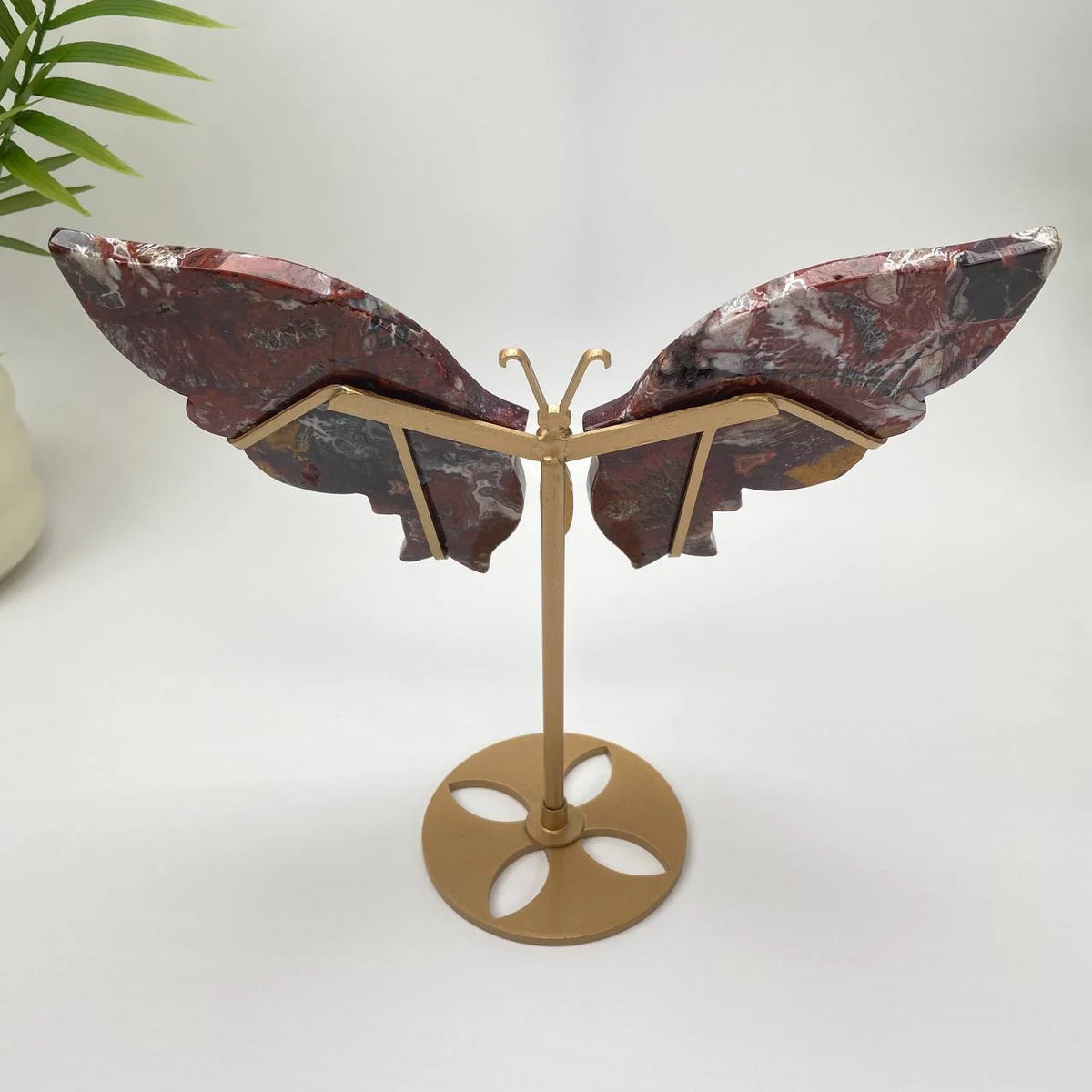 Natural Crazy Lace Agate Butterfly with Stand