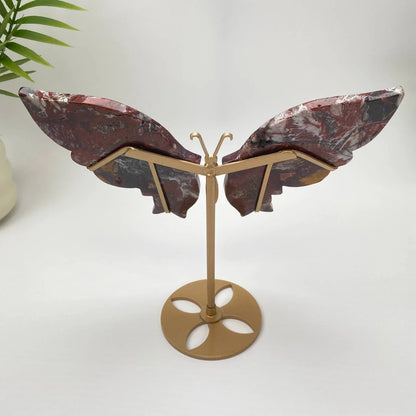 Natural Crazy Lace Agate Butterfly with Stand