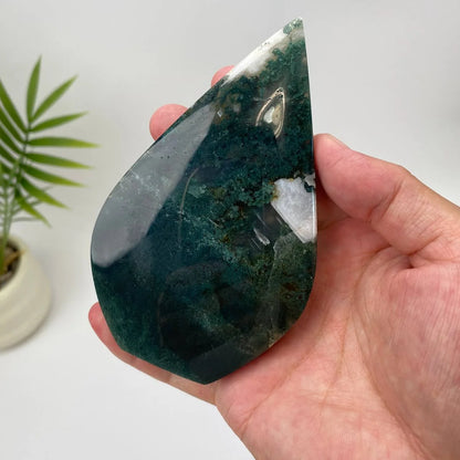 Natural Moss Agate Teardrop