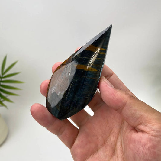 Natural Yellow-Blue Tiger Eye Teardrop