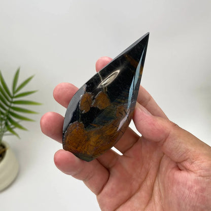Natural Yellow-Blue Tiger Eye Teardrop