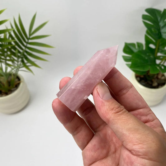 Natural Rose Quartz Tower – Pale Rose Pink