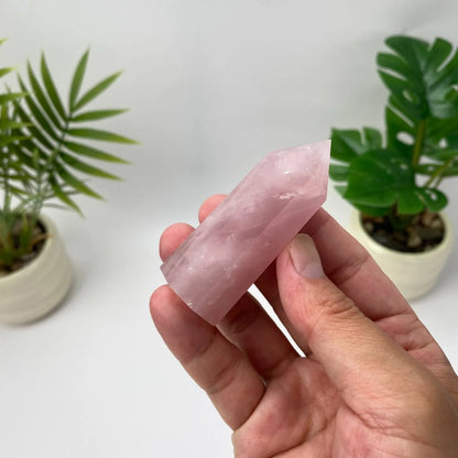 Natural Rose Quartz Tower – Pale Rose Pink