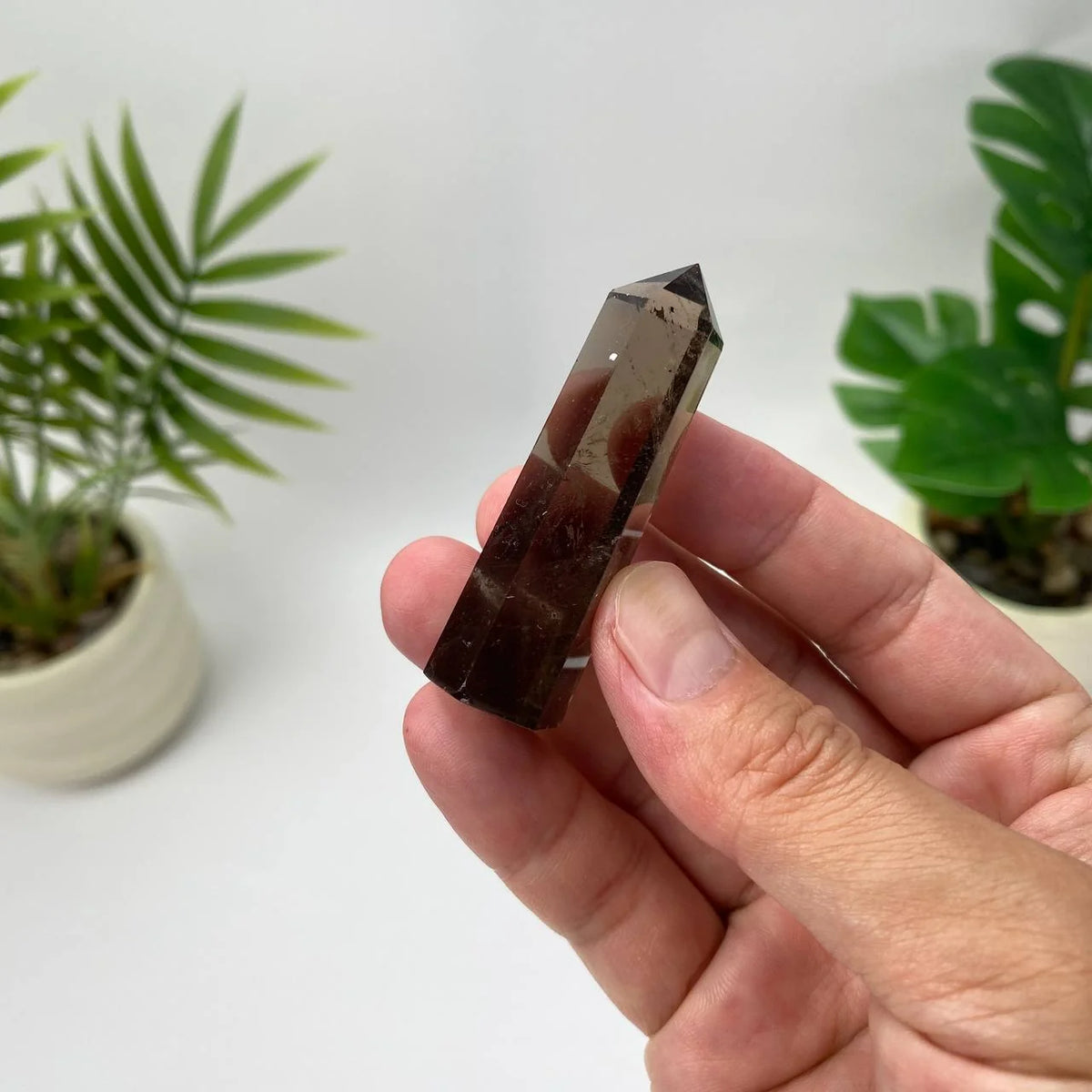 Natural Smoky Quartz Tower – Deep Smoky Brown