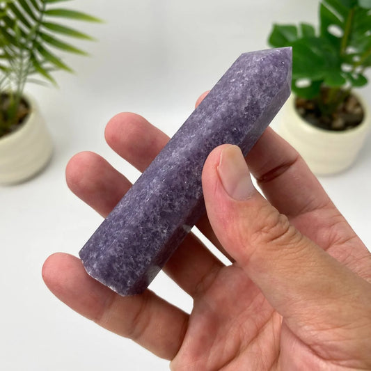 Natural Purple Lepidolite Tower
