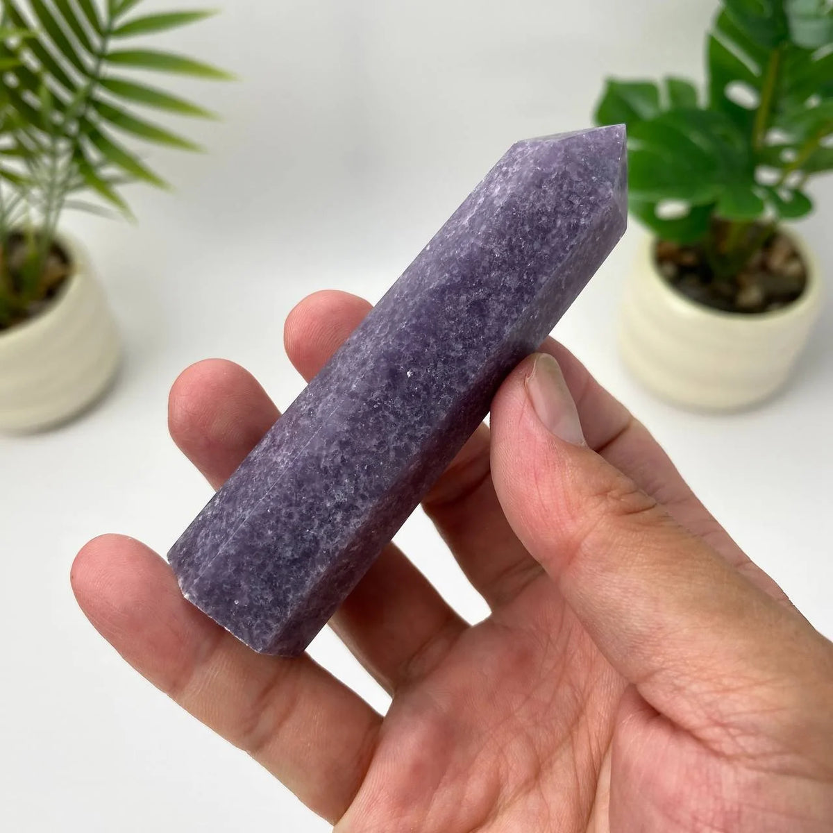 Natural Purple Lepidolite Tower