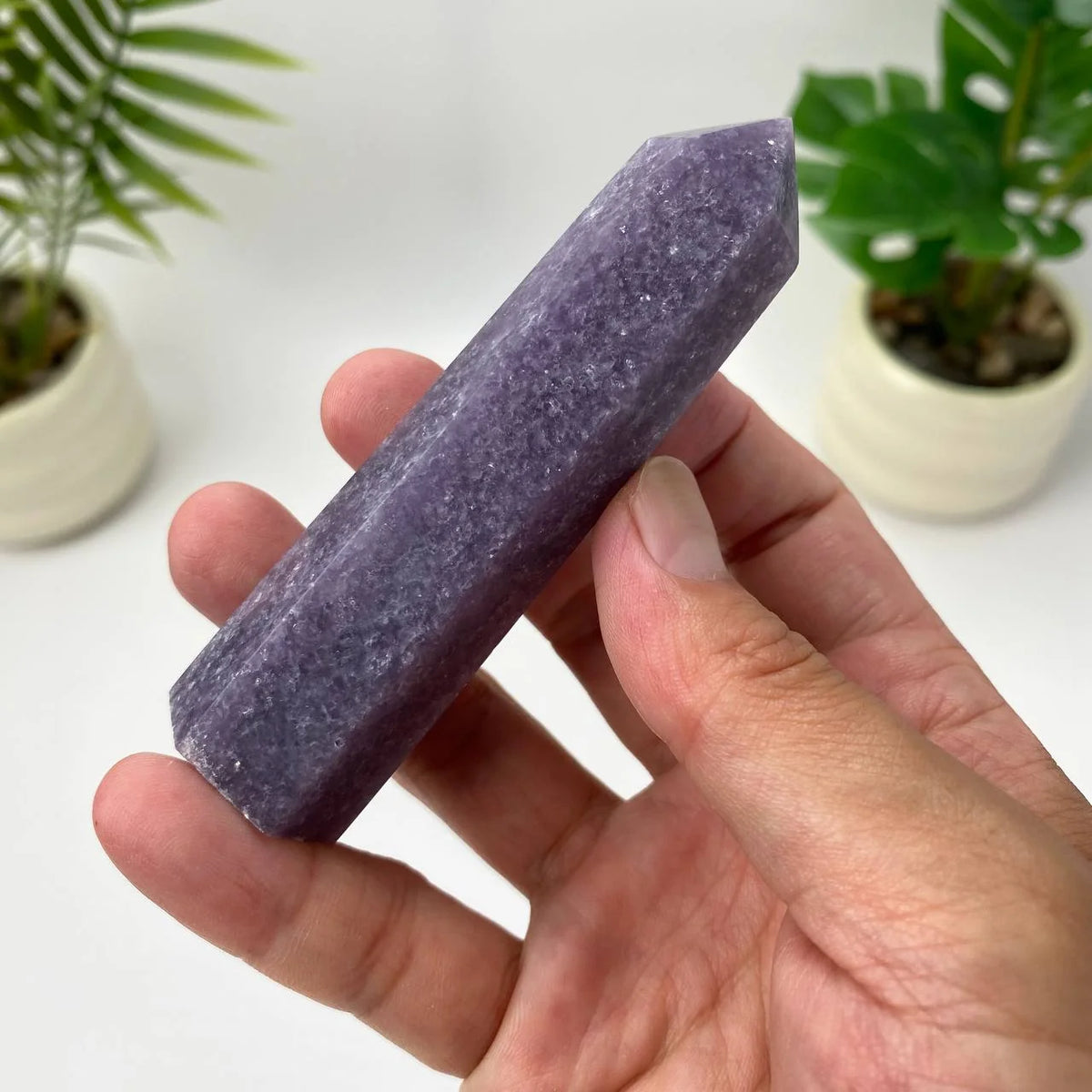 Natural Purple Lepidolite Tower