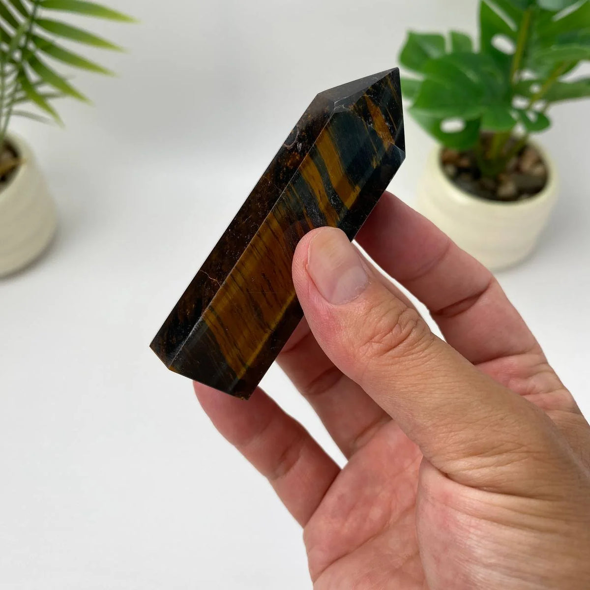 Natural Yellow-Blue Tiger Eye Tower