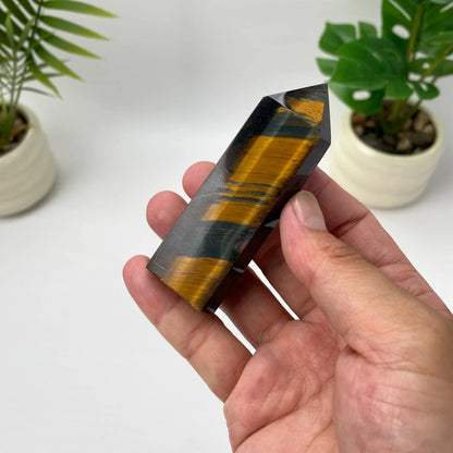 Natural Yellow-Blue Tiger Eye Tower