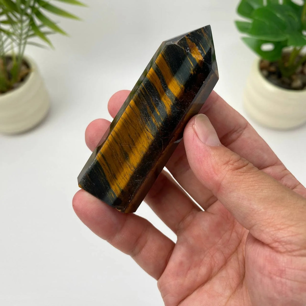 Natural Yellow-Blue Tiger Eye Tower