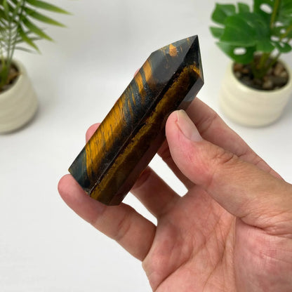 Natural Yellow-Blue Tiger Eye Tower