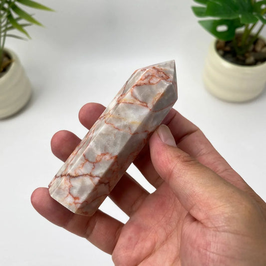 Natural Red Network Jasper Tower