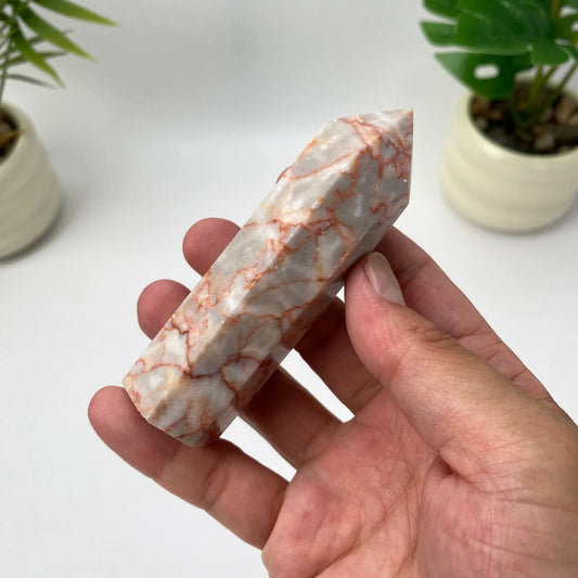 Natural Red Network Jasper Tower