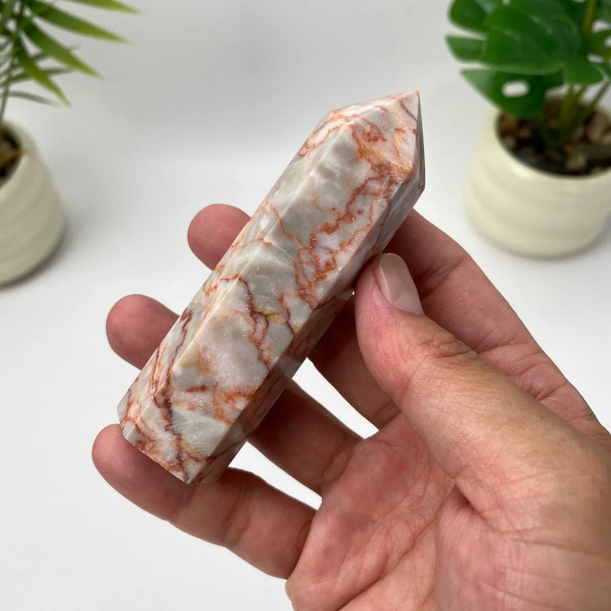 Natural Red Network Jasper Tower