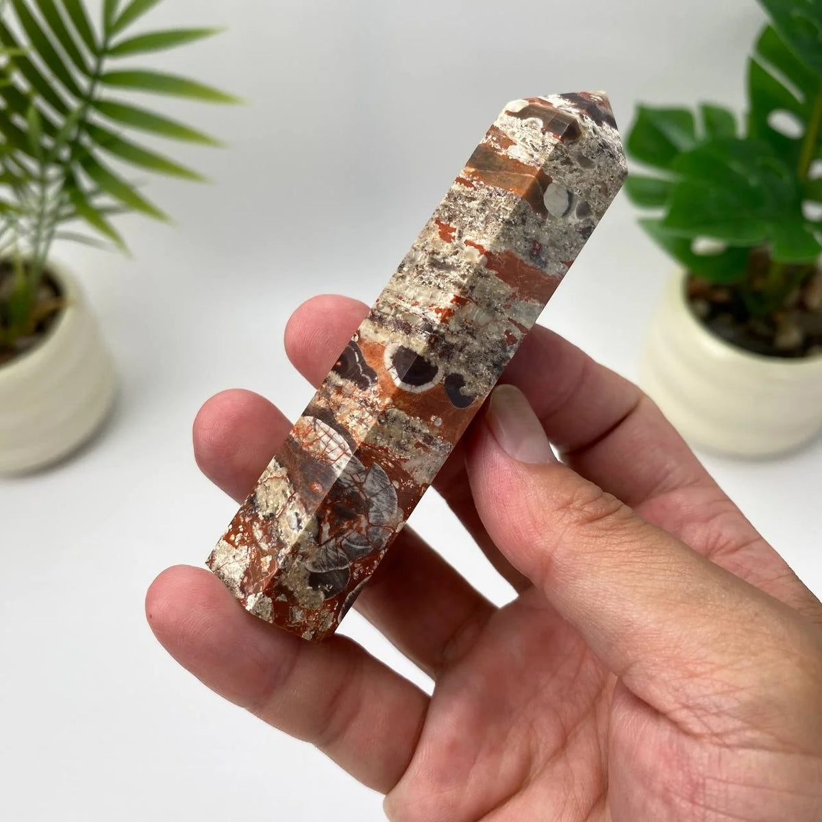 Natural Money Agate Tower