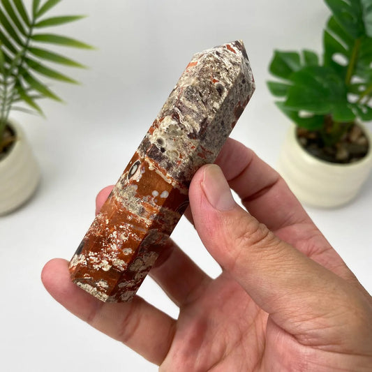 Natural Money Agate Tower