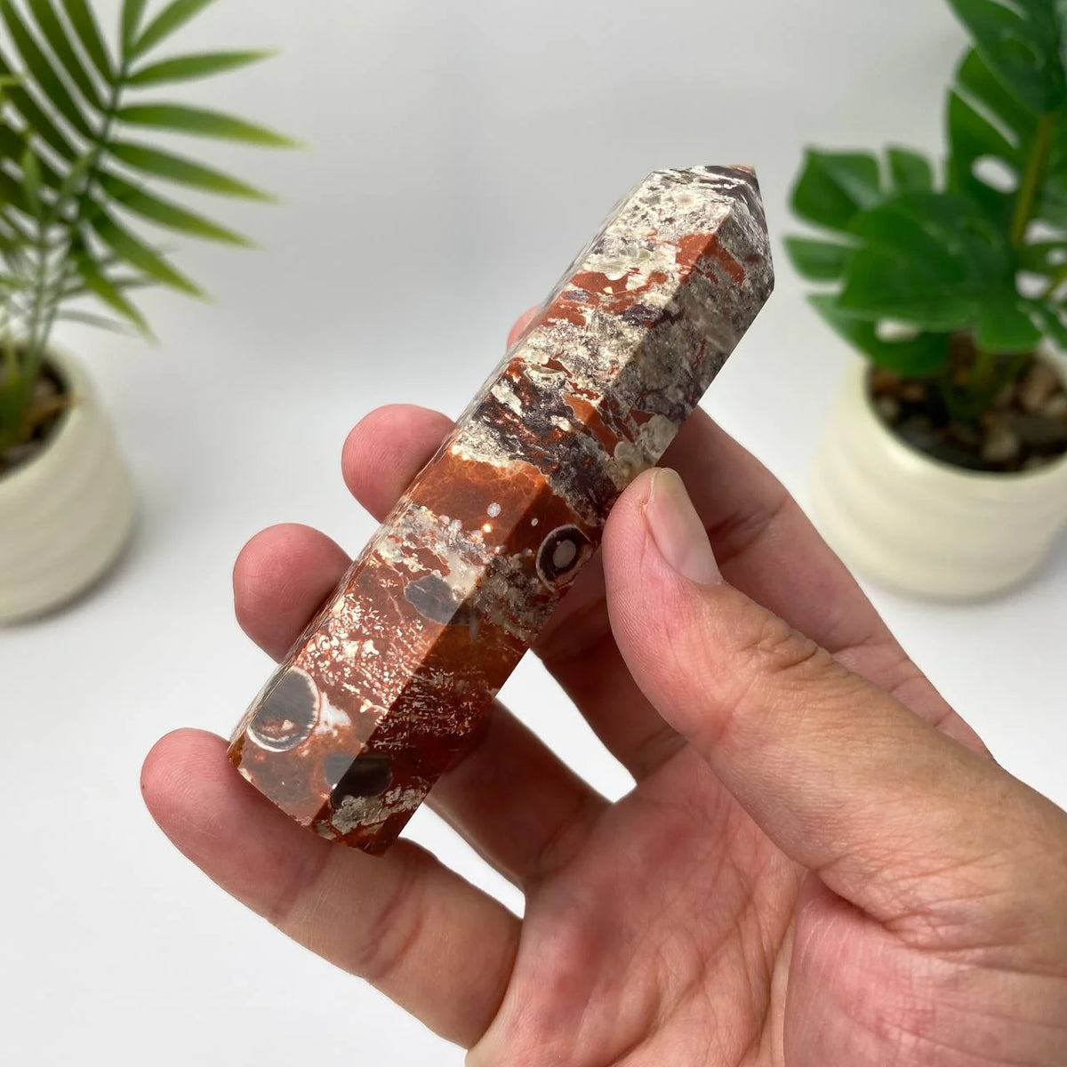 Natural Money Agate Tower