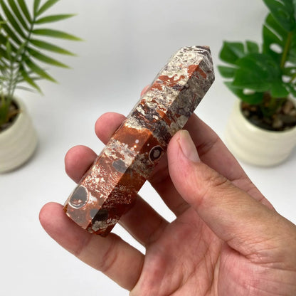 Natural Money Agate Tower