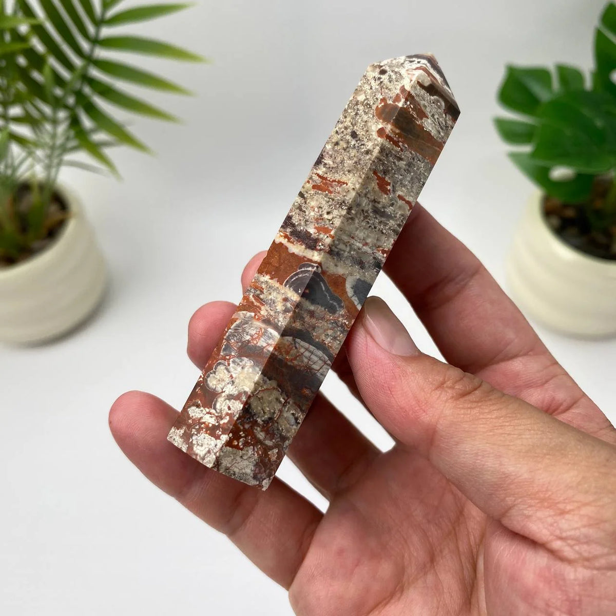 Natural Money Agate Tower
