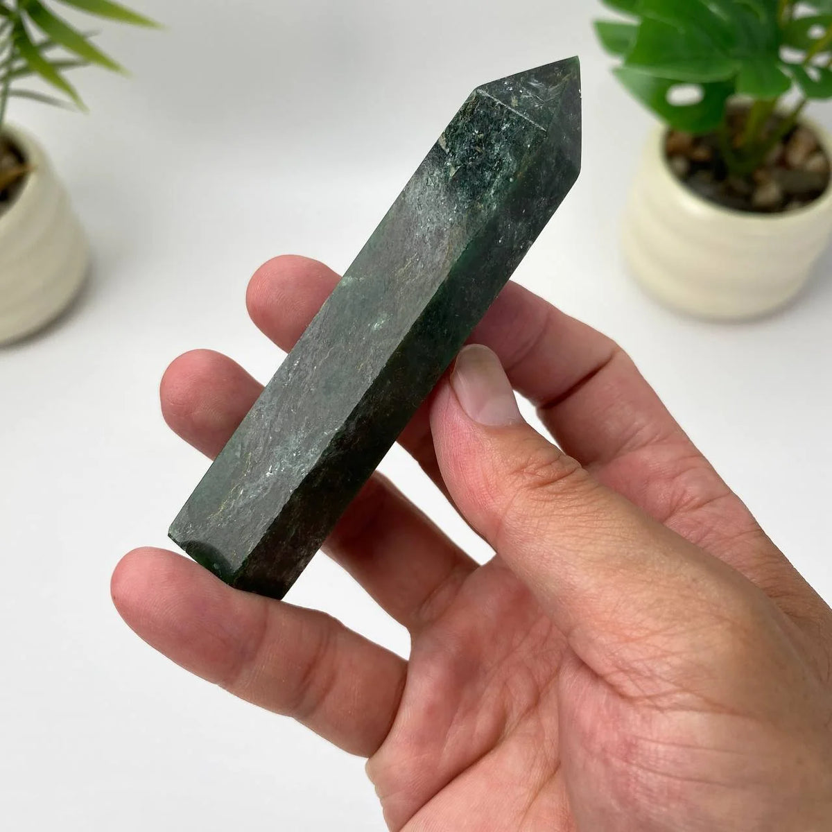 Natural Chrome Nephrite Jade Tower