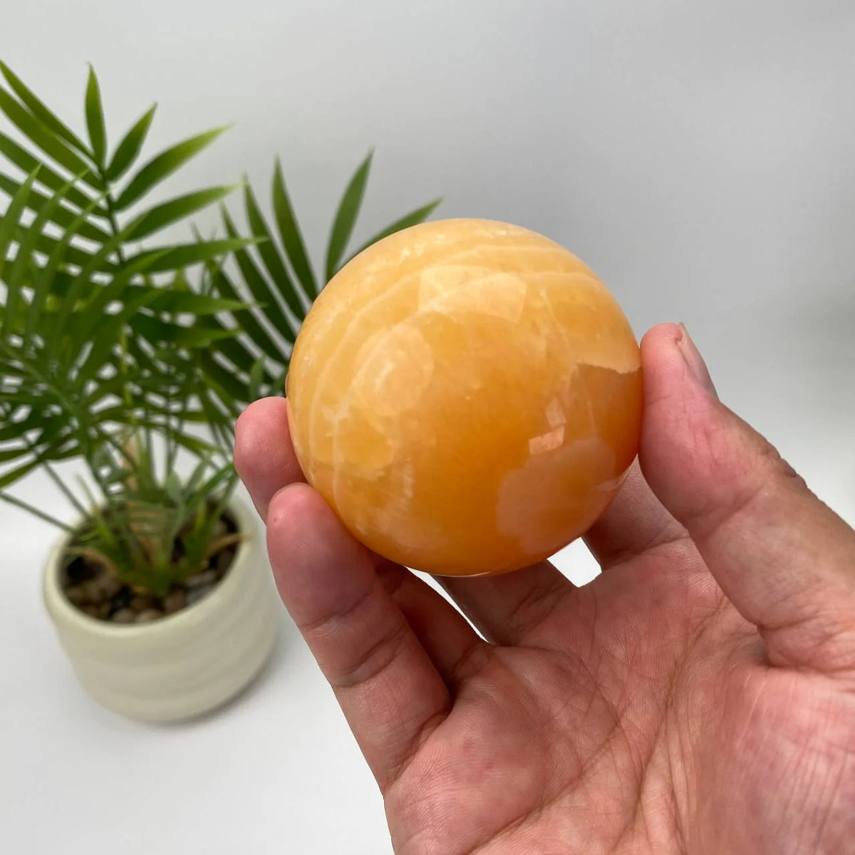 Natural Yellow Calcite Sphere