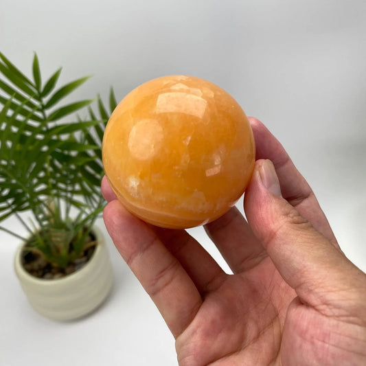 Natural Yellow Calcite Sphere