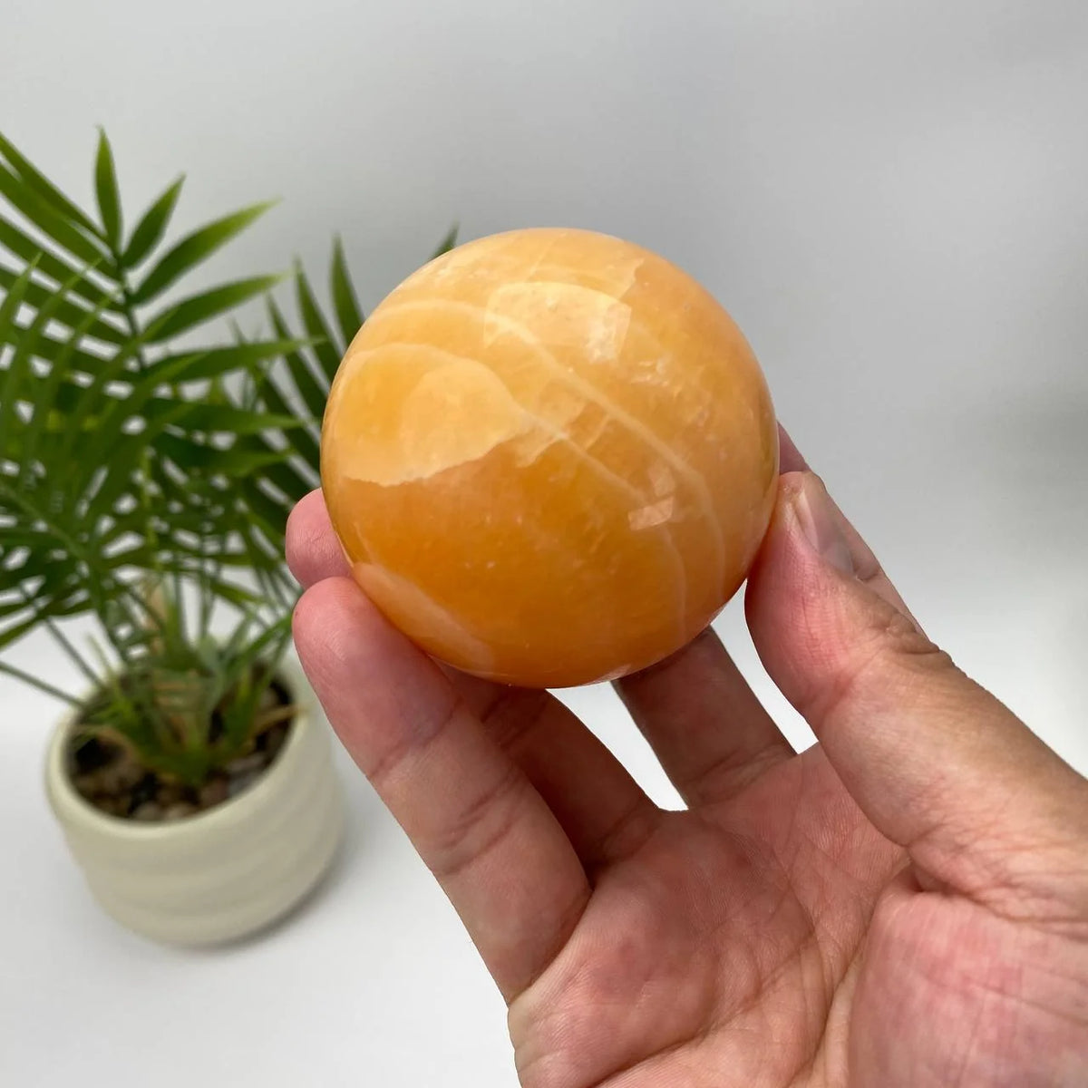 Natural Yellow Calcite Sphere
