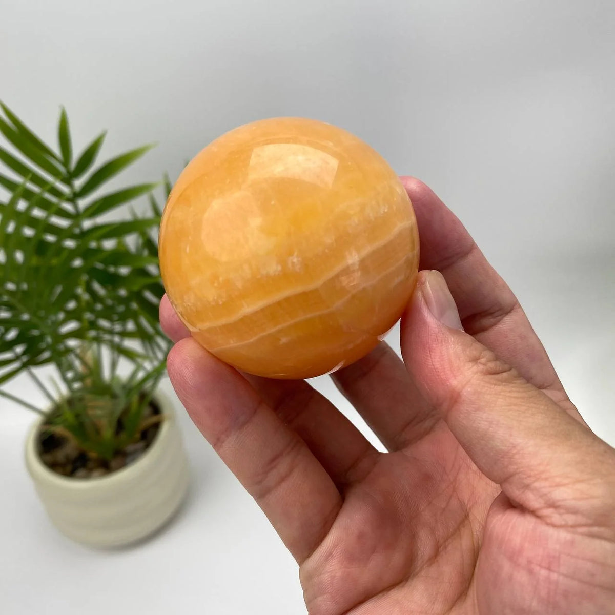Natural Yellow Calcite Sphere