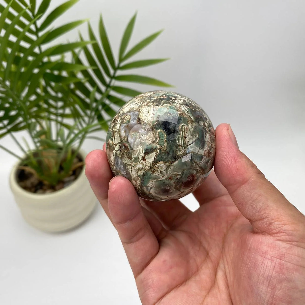 Natural Blue Fireworks Agate Sphere