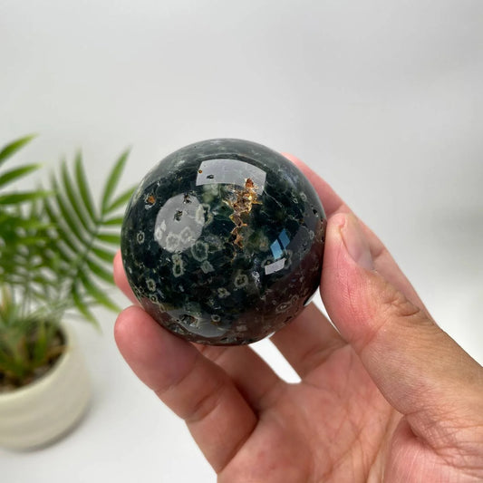 Natural Ocean Jasper Sphere