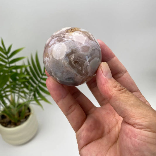 Natural Cherry Blossom Agate Sphere