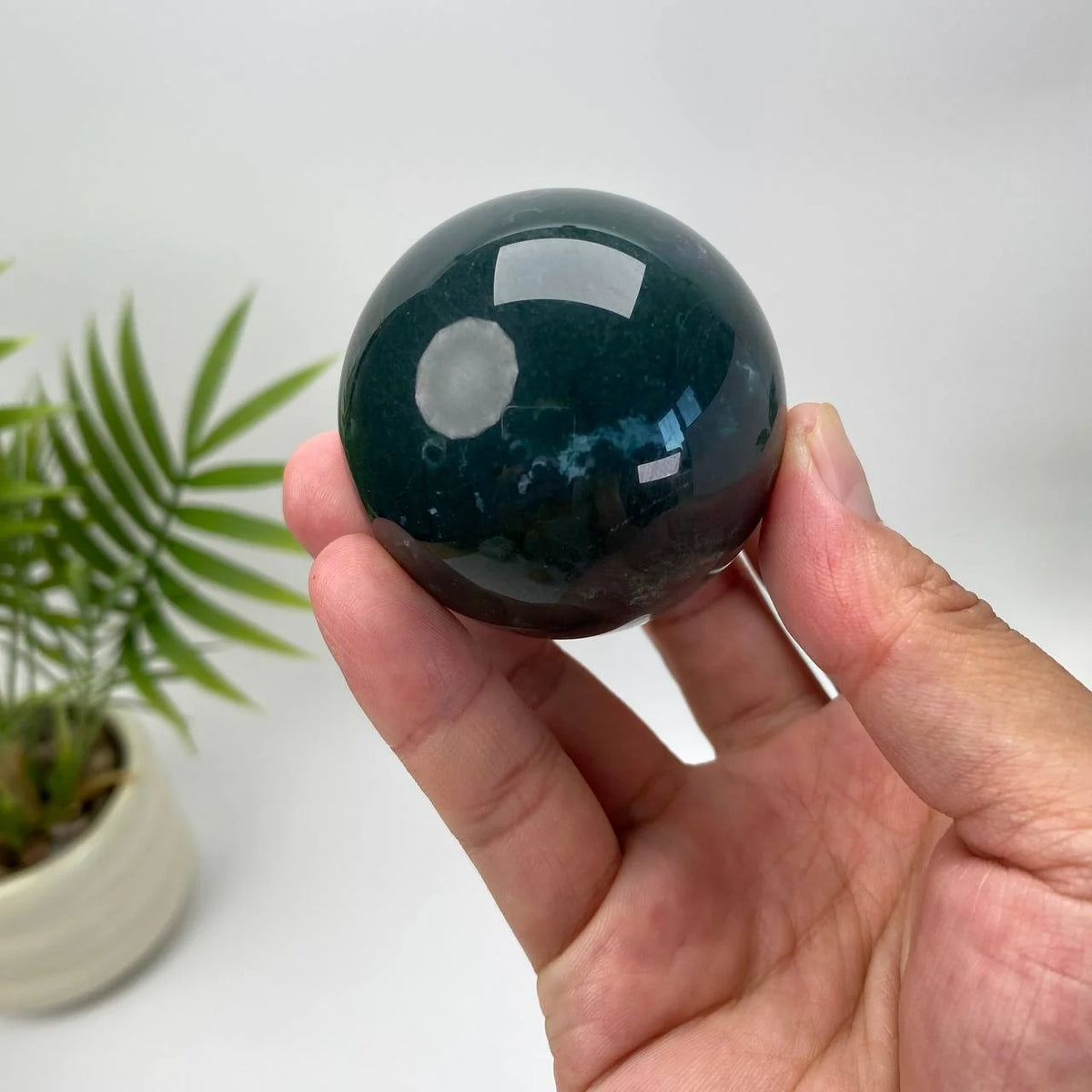 Natural Moss Agate Sphere