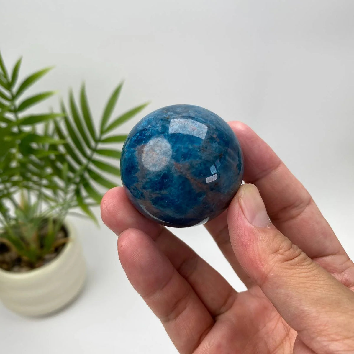 Natural Blue Apatite Sphere
