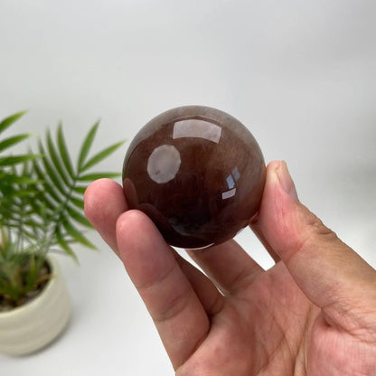 Natural Chocolate Silk Fluorite Sphere
