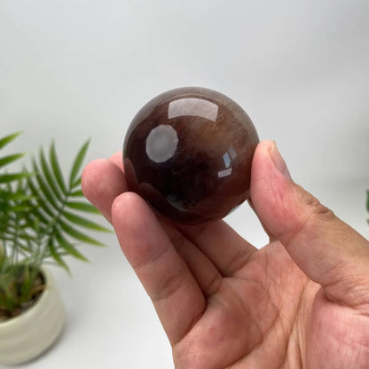 Natural Chocolate Silk Fluorite Sphere
