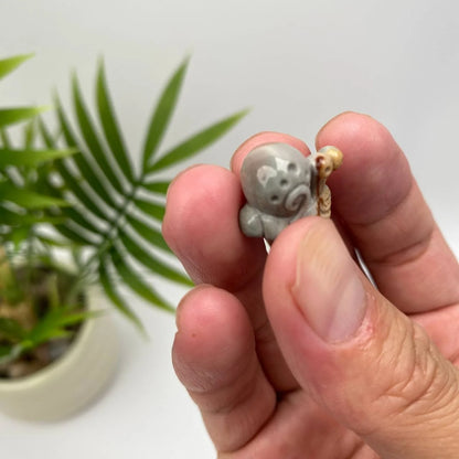 Natural Alashan Agate Snail Carving
