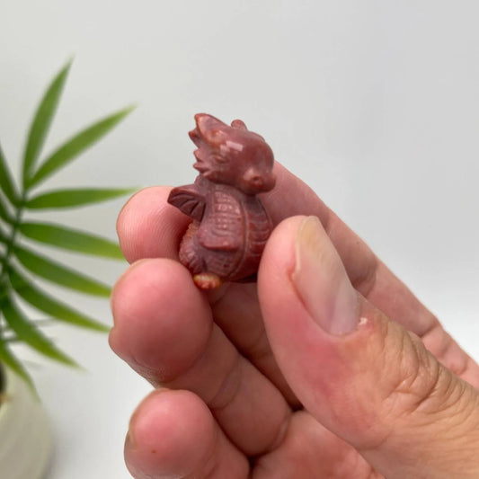 Natural Alashan Agate Little Flying Dragon Carving