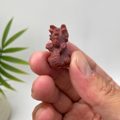 Natural Alashan Agate Little Flying Dragon Carving