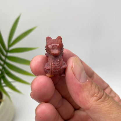 Natural Alashan Agate Little Flying Dragon Carving