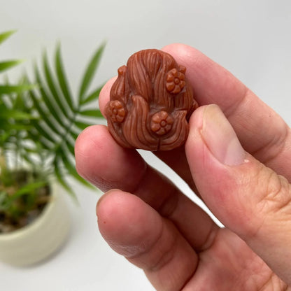 Natural Alashan Agate Nine-Tailed Fox Carving