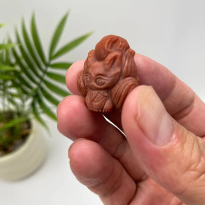 Natural Alashan Agate Nine-Tailed Fox Carving