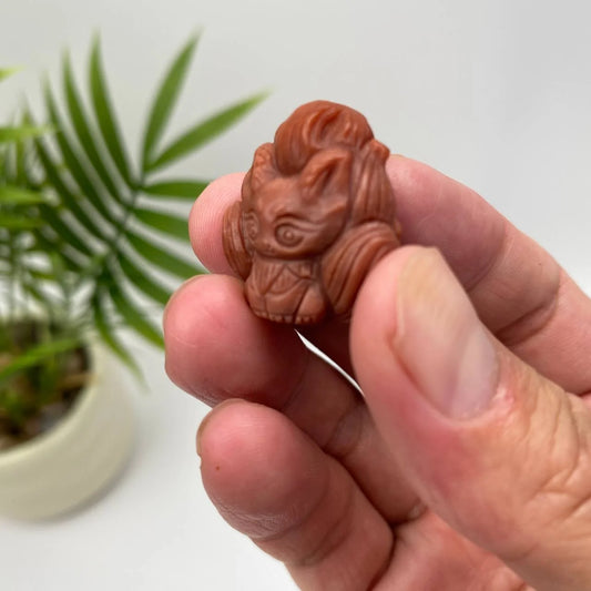 Natural Alashan Agate Nine-Tailed Fox Carving