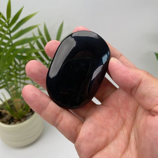 Natural Obsidian Palm Stone