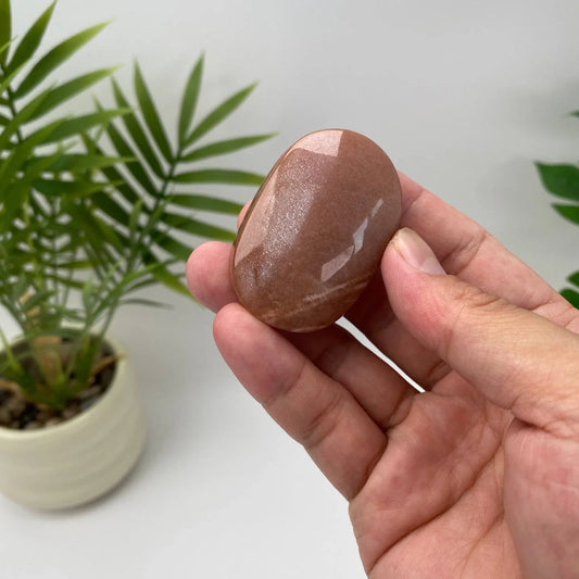 Natural Orange Moonstone Palm Stone