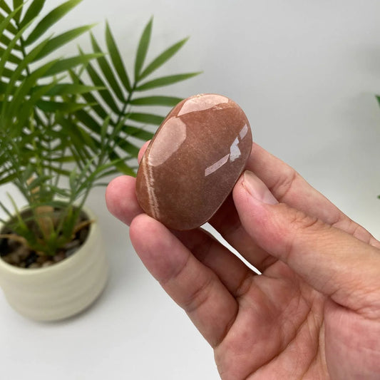 Natural Orange Moonstone Palm Stone