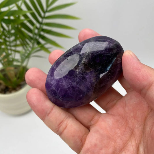Natural Dream Amethyst Palm Stone