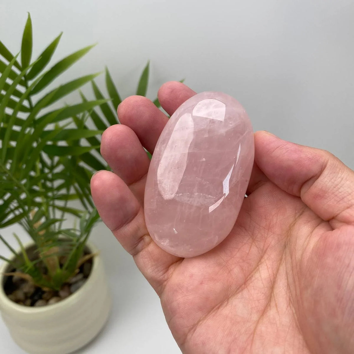 Natural Rose Quartz Palm Stone