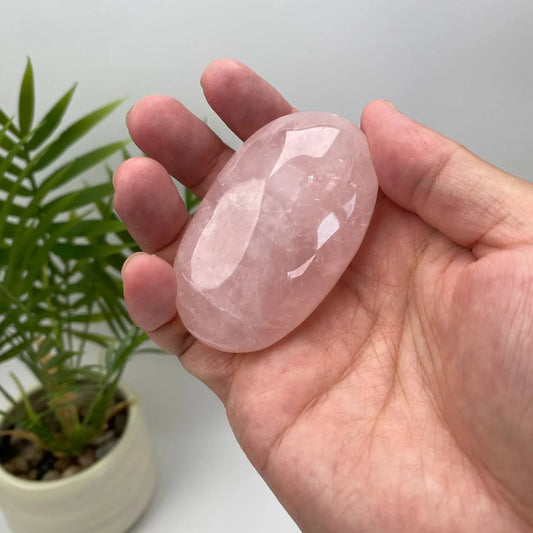 Natural Rose Quartz Palm Stone