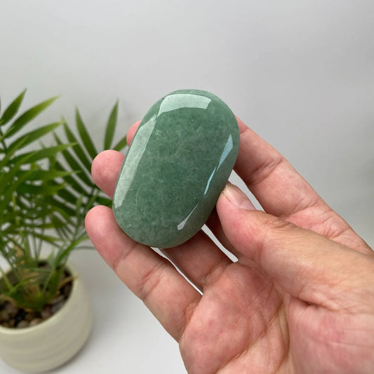 Natural Green Aventurine Palm Stone